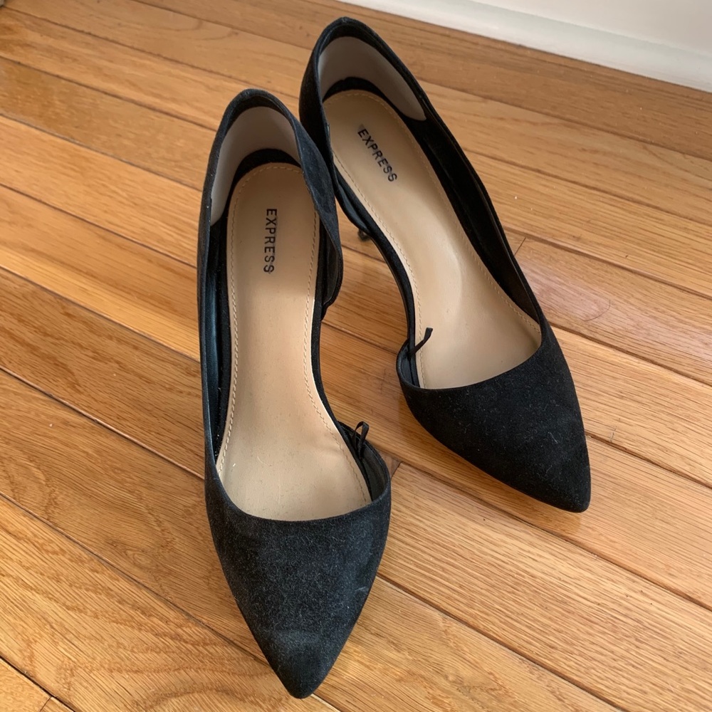 Black Velvet Low Heels